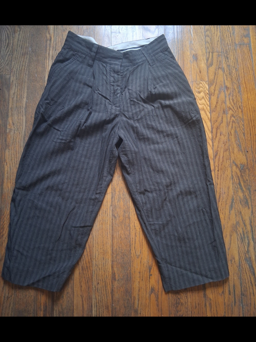 Marc Jacobs Gray Cropped Pinstripe Pans